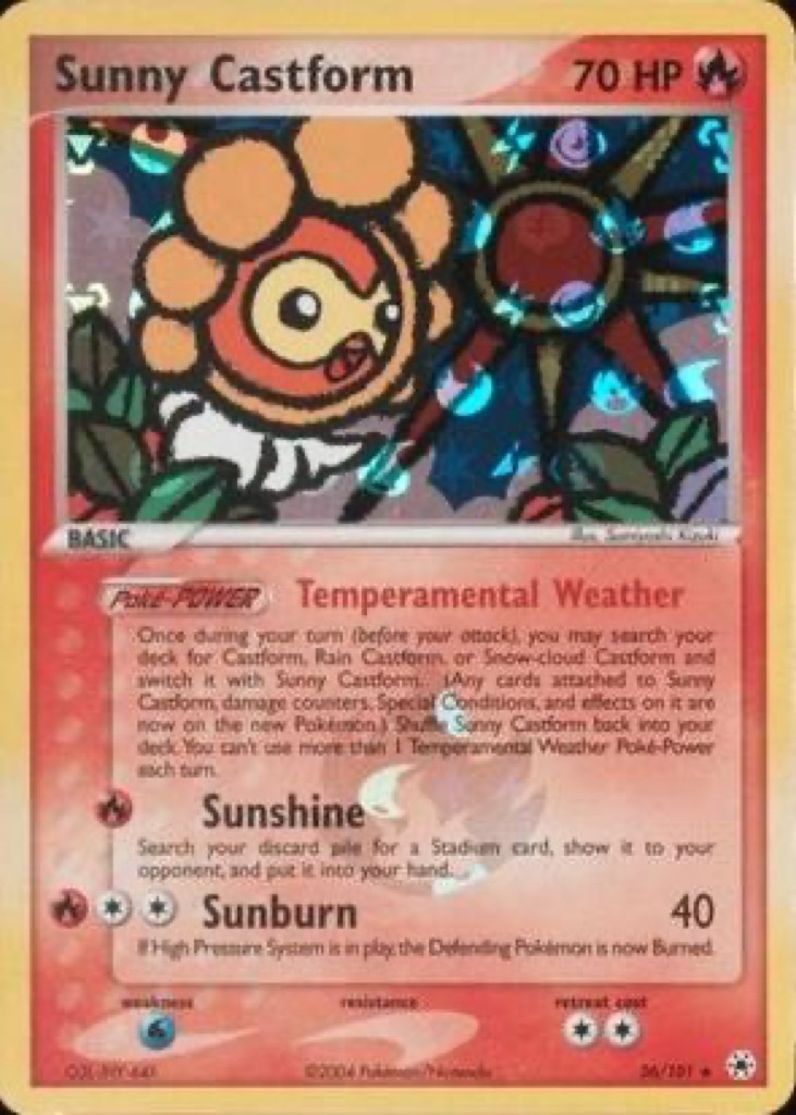 Reverse Holo Sunny Castform 26/101, Hidden Legends Pokémon card