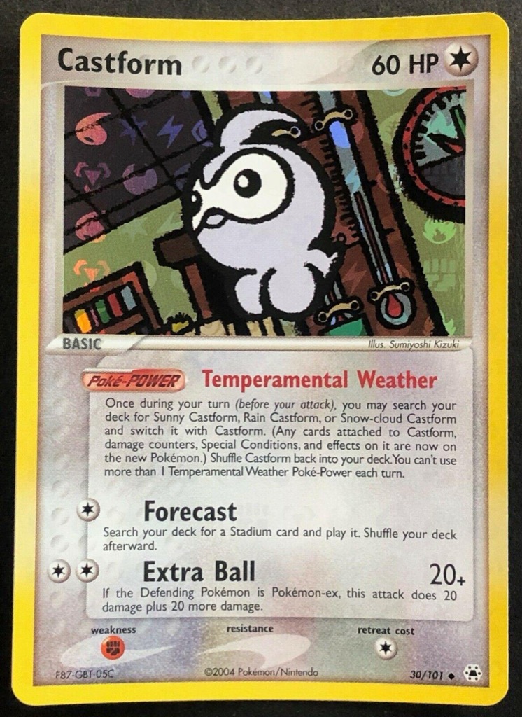 Reverse Holo Castform 30/101, Hidden Legends Pokémon card