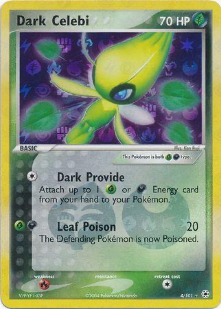 Reverse Holo Dark Celebi 4/101, Hidden Legends Pokémon card