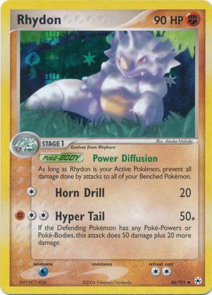 Reverse Holo Rhydon 46/101, Hidden Legends Pokémon card