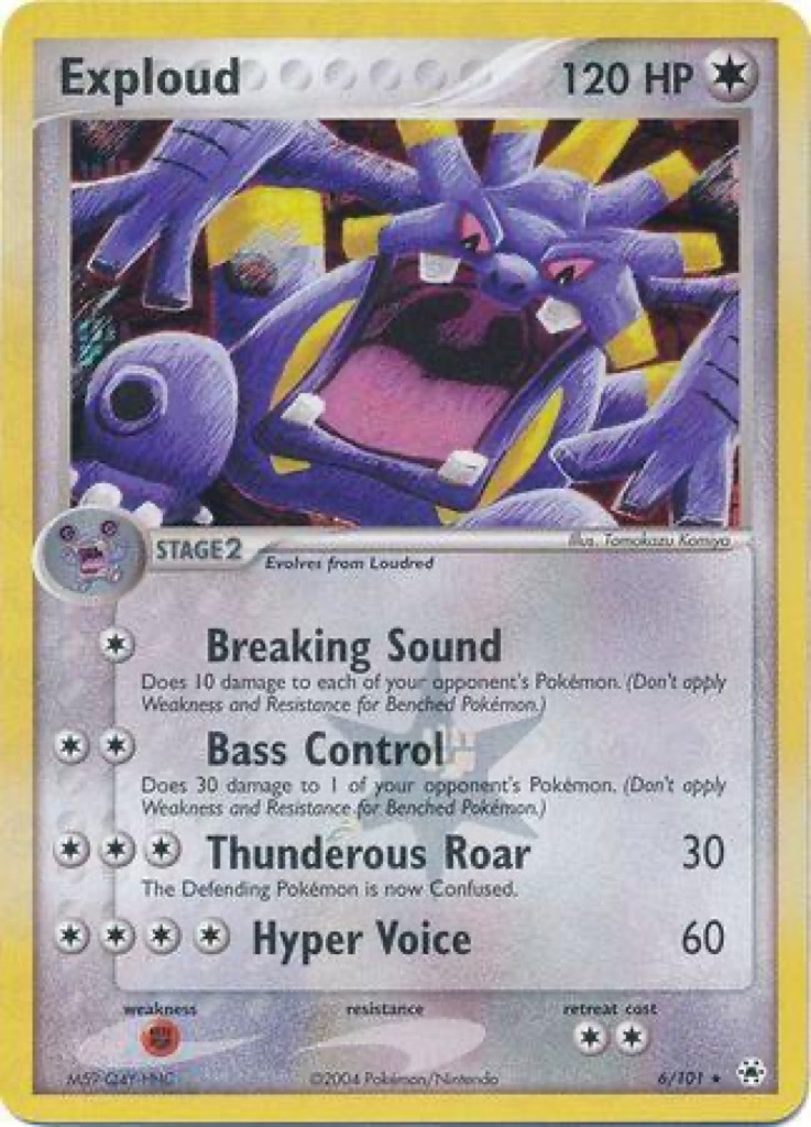 Reverse Holo Exploud 6/101, Hidden Legends Pokémon card