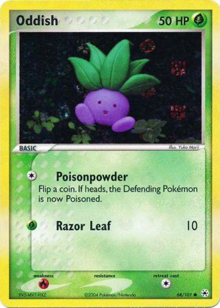 Reverse Holo Oddish 68/101, Hidden Legends Pokémon card