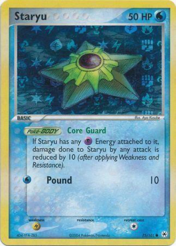 Reverse Holo Staryu 75/101, Hidden Legends Pokémon card