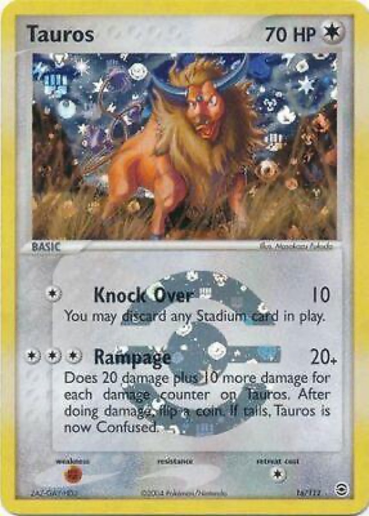 Reverse Holo Tauros 16/112, FireRed & LeafGreen Pokémon card