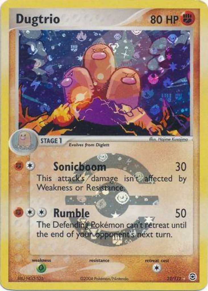 Reverse Holo Dugtrio 22/112, FireRed & LeafGreen Pokémon card