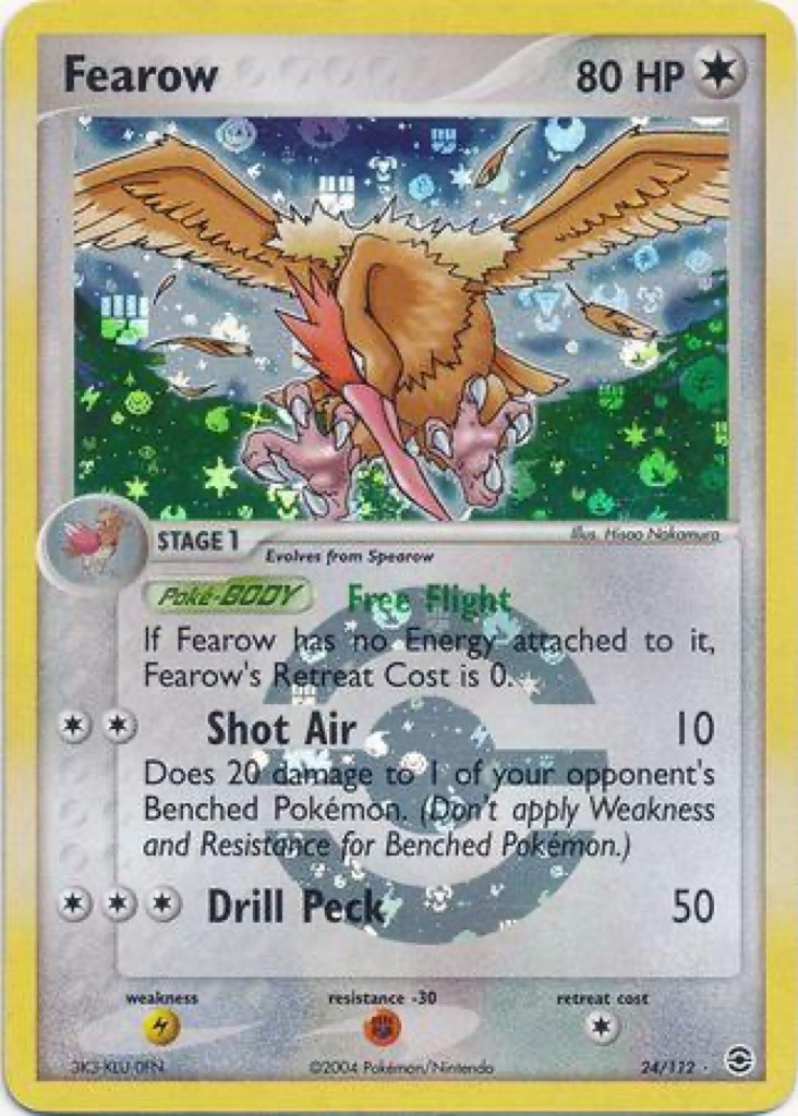 Reverse Holo Fearow 24/112, FireRed & LeafGreen Pokémon card