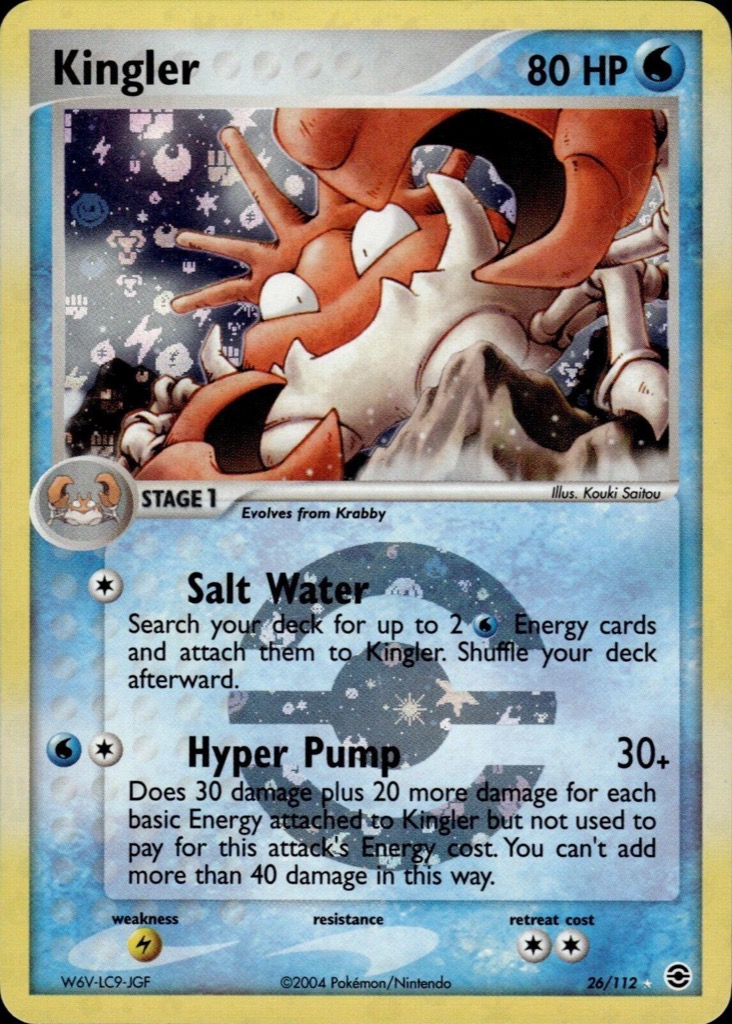Reverse Holo Kingler 26/112, FireRed & LeafGreen Pokémon card