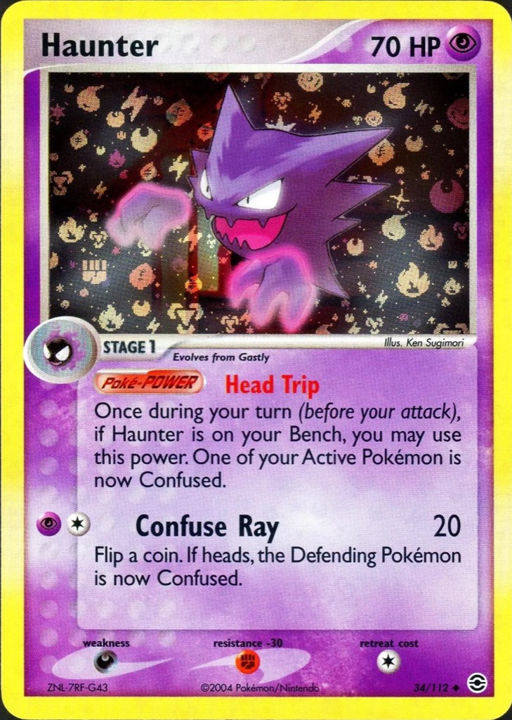 Reverse Holo Haunter 34/112, FireRed & LeafGreen Pokémon card