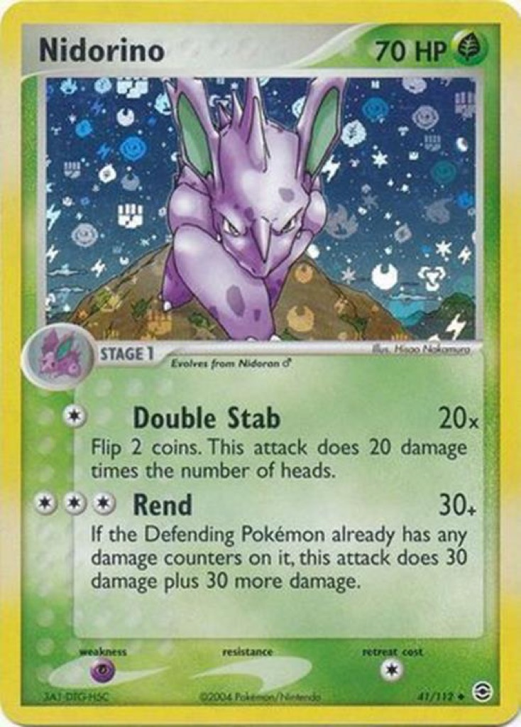 Reverse Holo Nidorino 41/112, FireRed & LeafGreen Pokémon card