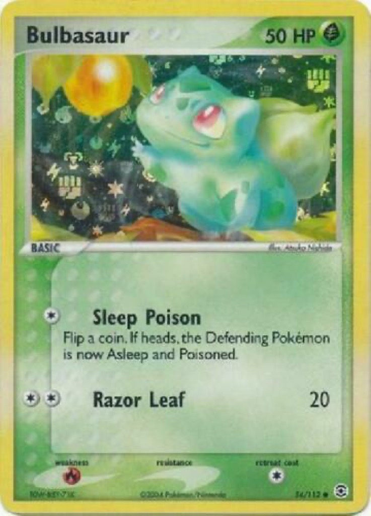 Reverse Holo Bulbasaur 54/112, FireRed & LeafGreen Pokémon card