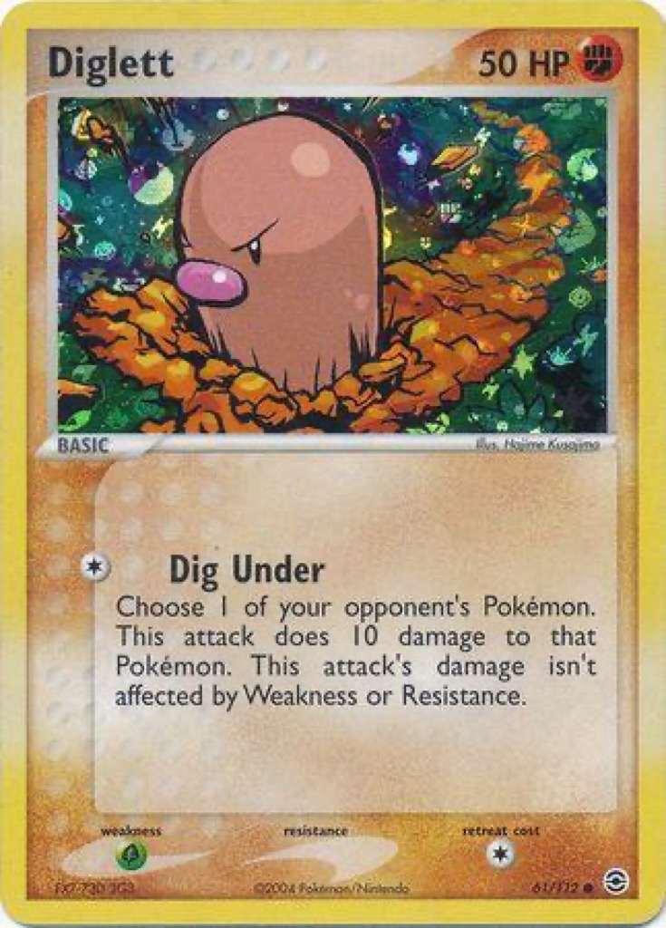 Reverse Holo Diglett 61/112, FireRed & LeafGreen Pokémon card