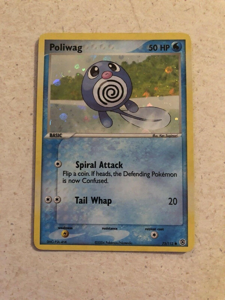 Reverse Holo Poliwag 75/112, FireRed & LeafGreen Pokémon card