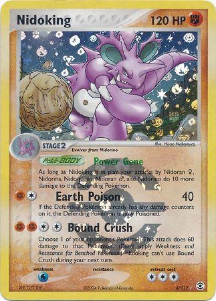 Reverse Holo Nidoking 8/112, FireRed & LeafGreen Pokémon card