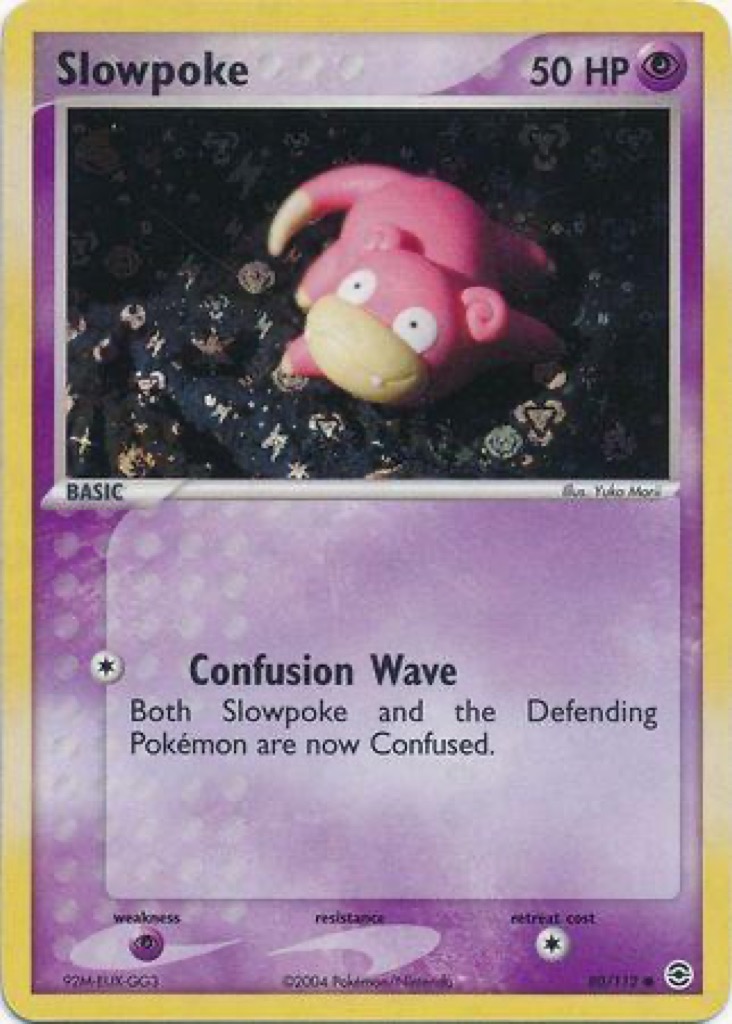 Reverse Holo Slowpoke 80/112, FireRed & LeafGreen Pokémon card