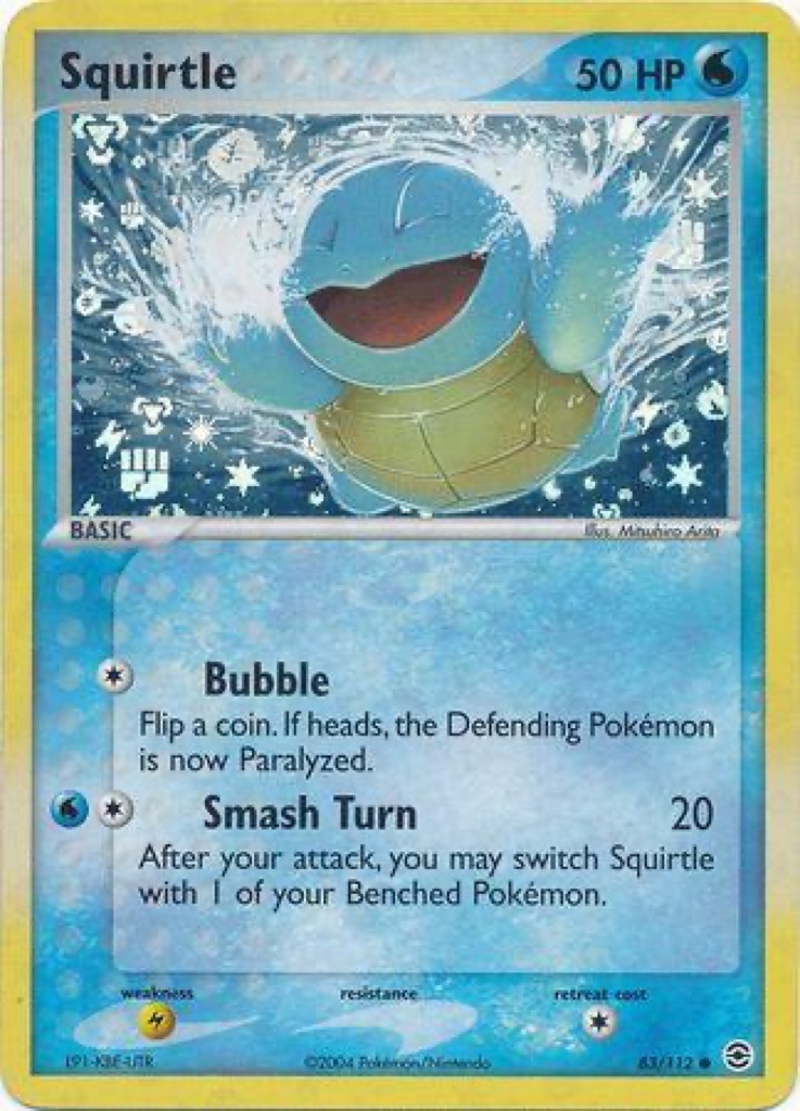 Reverse Holo Squirtle 83/112, FireRed & LeafGreen Pokémon card