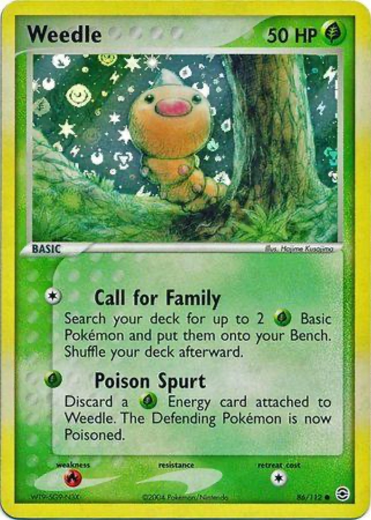 Reverse Holo Weedle 86/112, FireRed & LeafGreen Pokémon card