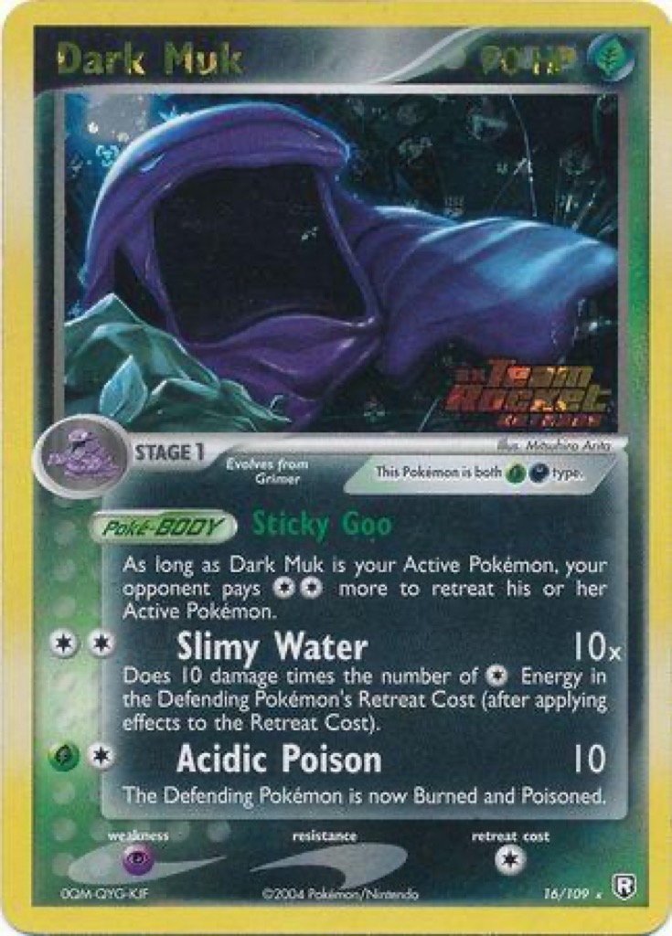 Reverse Holo Dark Muk 16/109, Team Rocket Returns Pokémon card