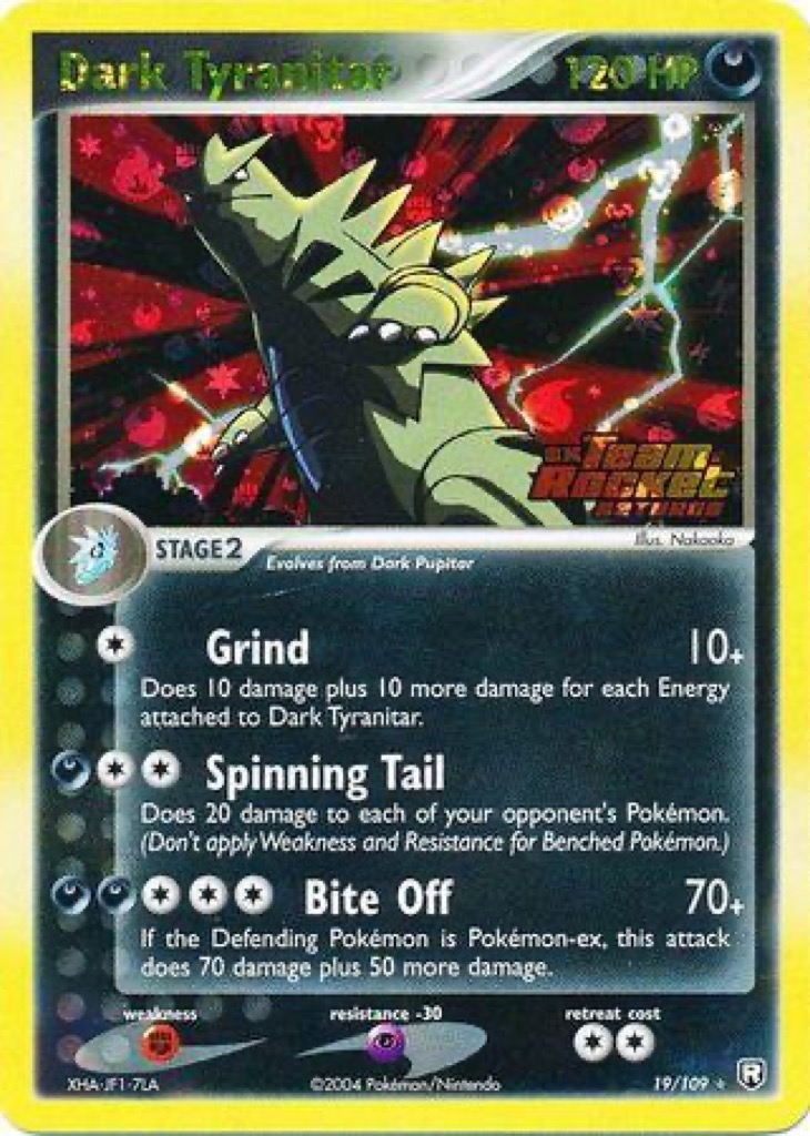Reverse Holo Dark Tyranitar 19/109, Team Rocket Returns Pokémon card