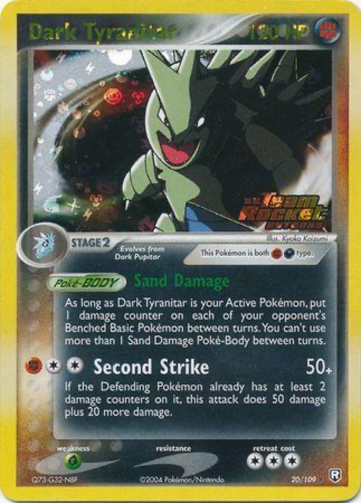 Reverse Holo Dark Tyranitar 20/109, Team Rocket Returns Pokémon card
