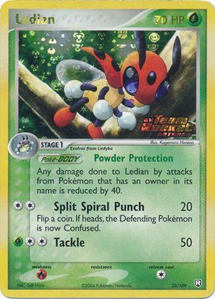 Reverse Holo Ledian 23/109, Team Rocket Returns Pokémon card