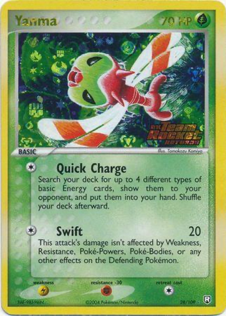 Reverse Holo Yanma 28/109, Team Rocket Returns Pokémon card