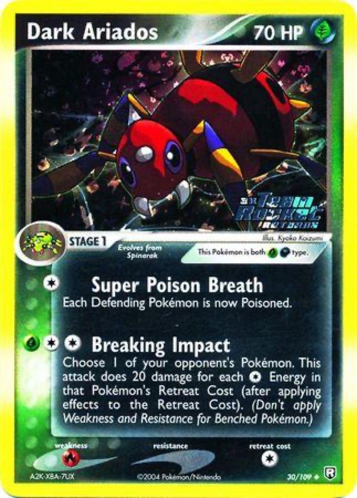 Reverse Holo Dark Ariados 30/109, Team Rocket Returns Pokémon card