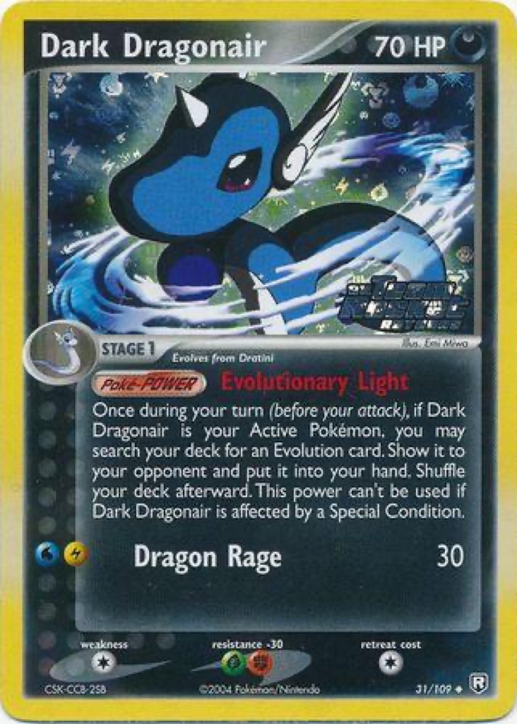 Reverse Holo Dark Dragonair 31/109, Team Rocket Returns Pokémon card