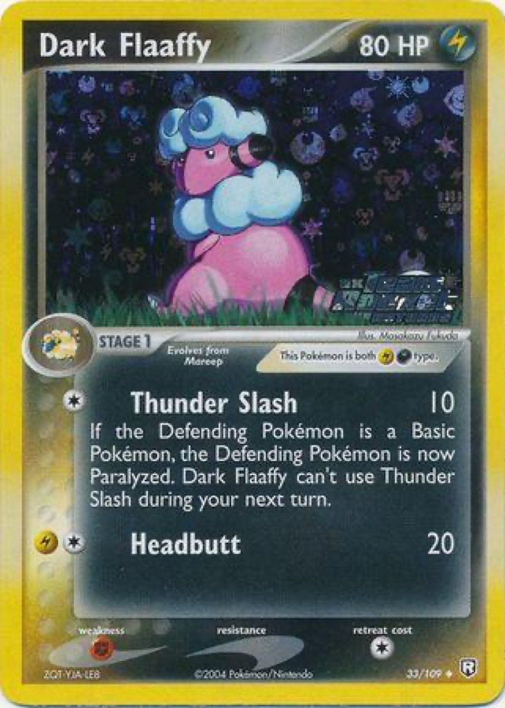 Reverse Holo Dark Flaaffy 33/109, Team Rocket Returns Pokémon card