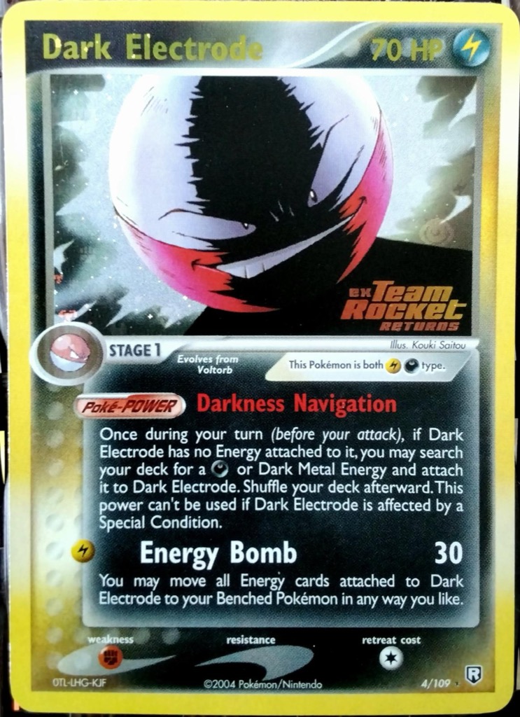 Reverse Holo Dark Electrode 4/109, Team Rocket Returns Pokémon card