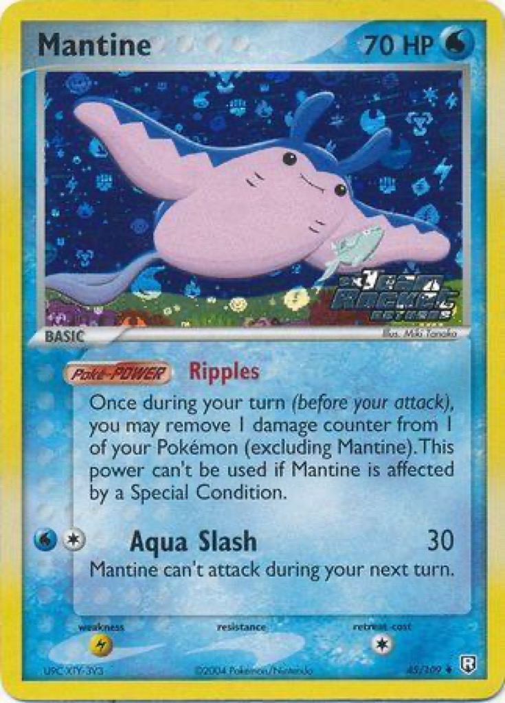 Reverse Holo Mantine 45/109, Team Rocket Returns Pokémon card