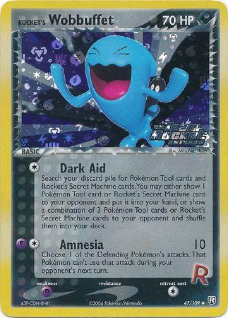 Reverse Holo Rocket's Wobbuffet 47/109, Team Rocket Returns Pokémon card
