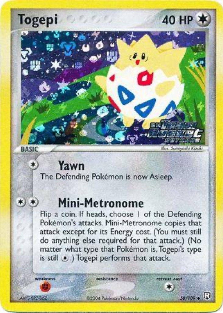 Reverse Holo Togepi 50/109, Team Rocket Returns Pokémon card