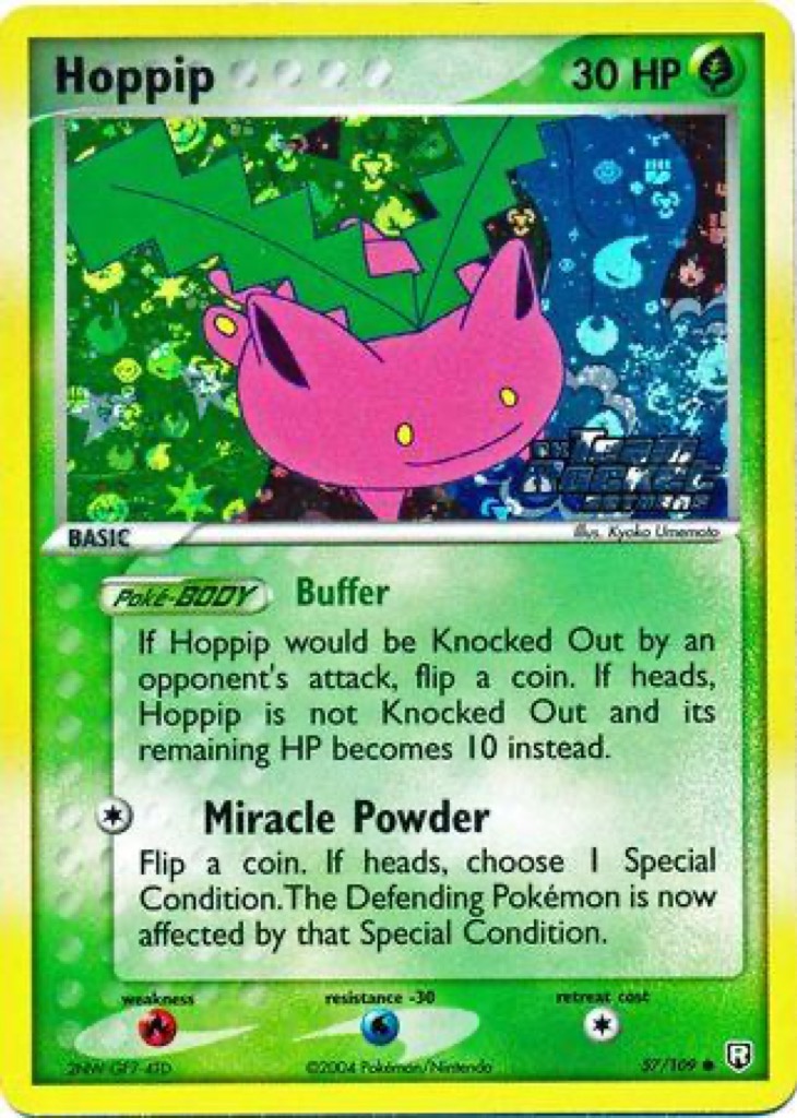 Reverse Holo Hoppip 57/109, Team Rocket Returns Pokémon card