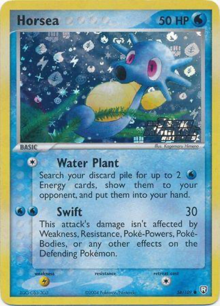 Reverse Holo Horsea 58/109, Team Rocket Returns Pokémon card