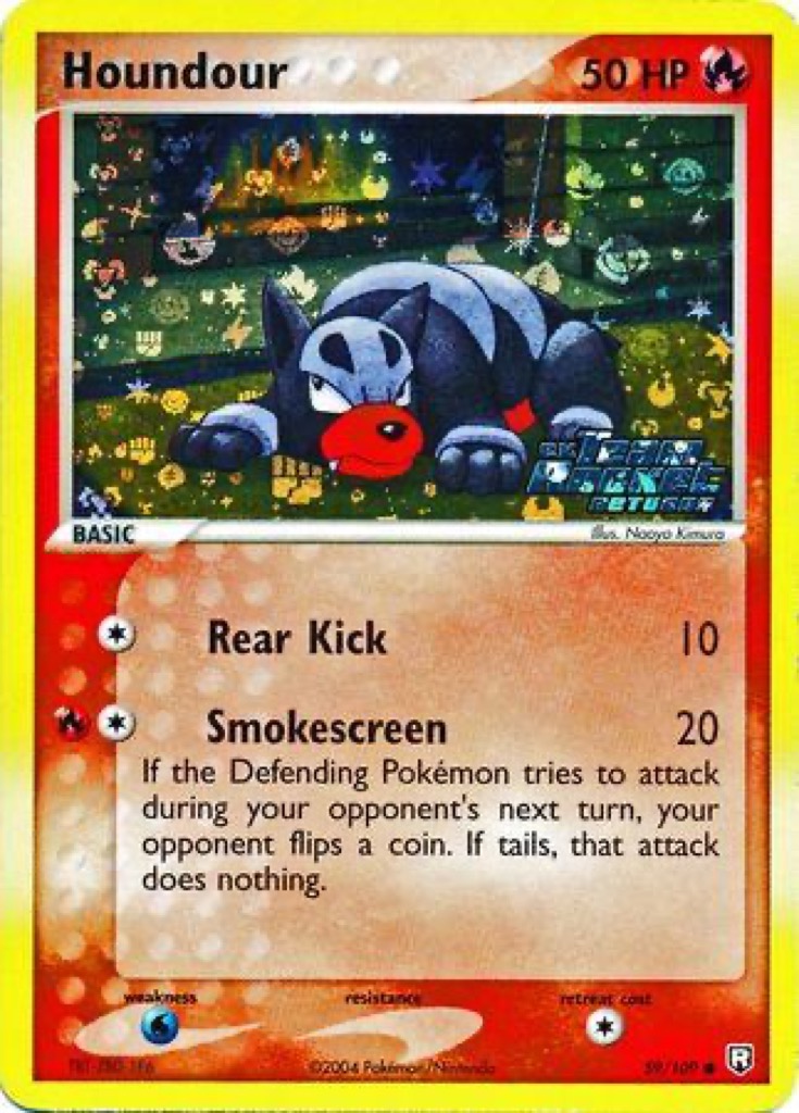 Reverse Holo Houndour 59/109, Team Rocket Returns Pokémon card