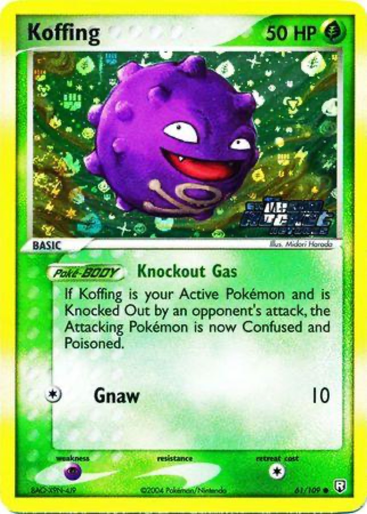 Reverse Holo Koffing 61/109, Team Rocket Returns Pokémon card
