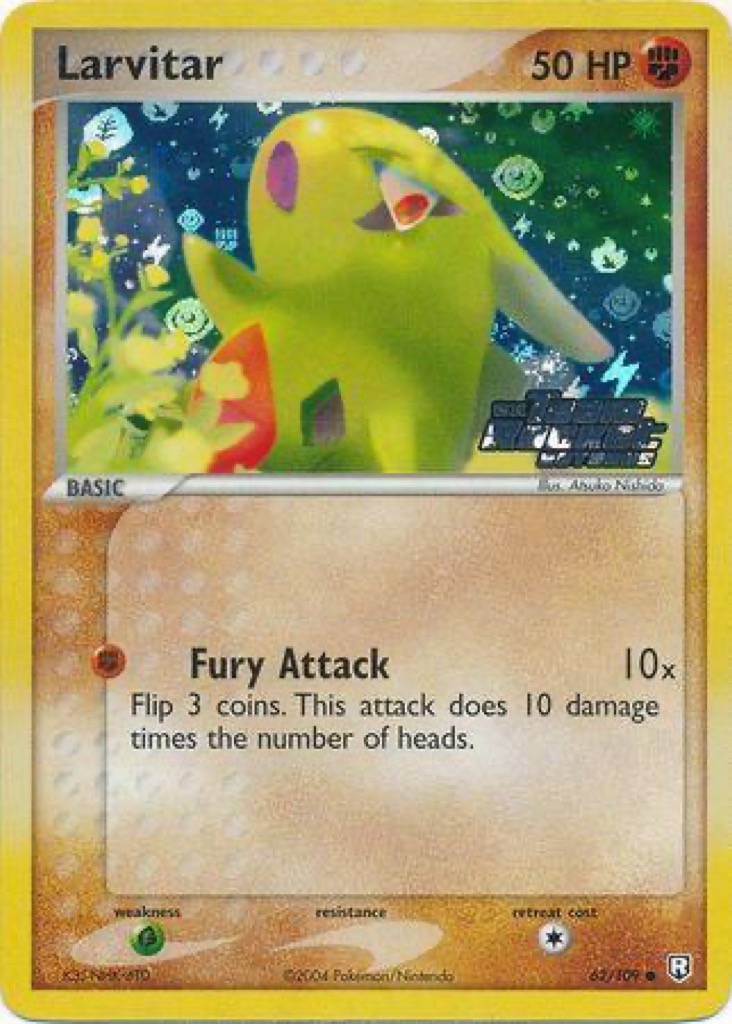Reverse Holo Larvitar 62/109, Team Rocket Returns Pokémon card