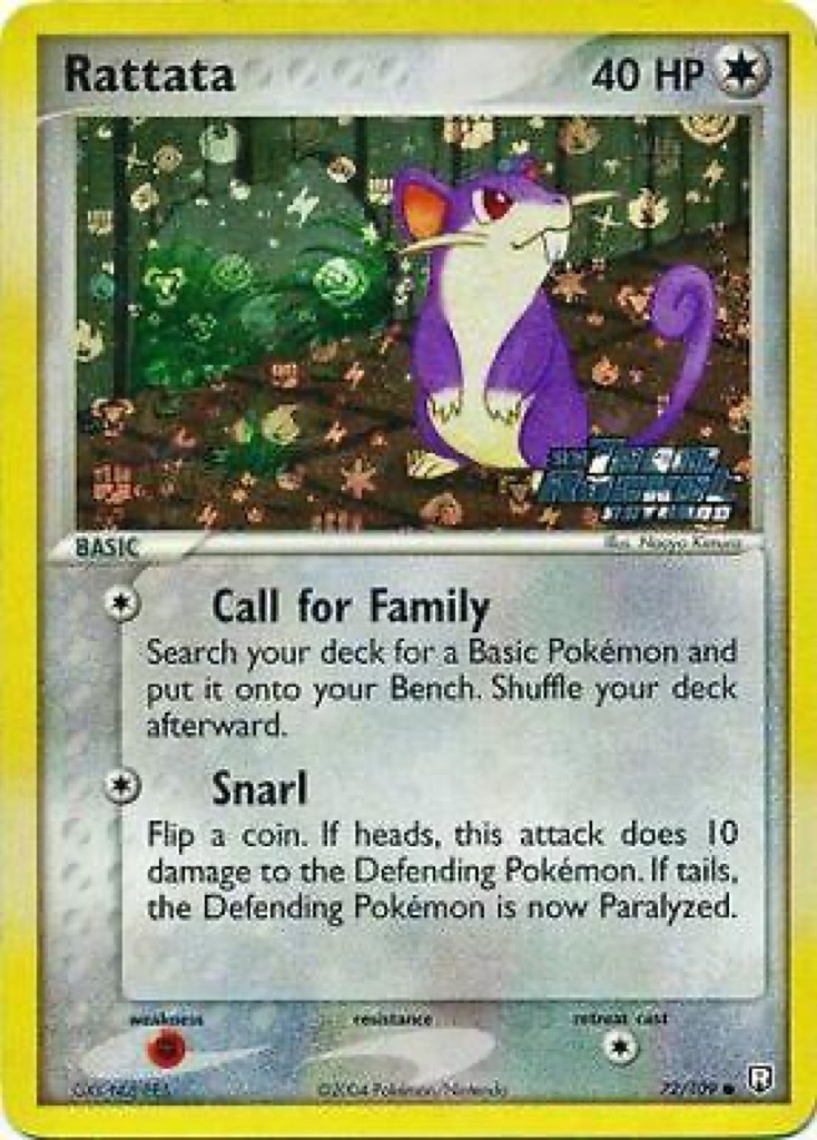 Reverse Holo Rattata 72/109, Team Rocket Returns Pokémon card