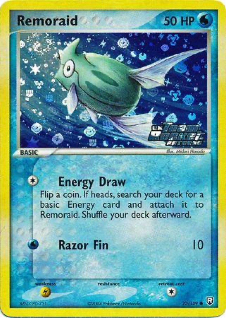Reverse Holo Remoraid 73/109, Team Rocket Returns Pokémon card