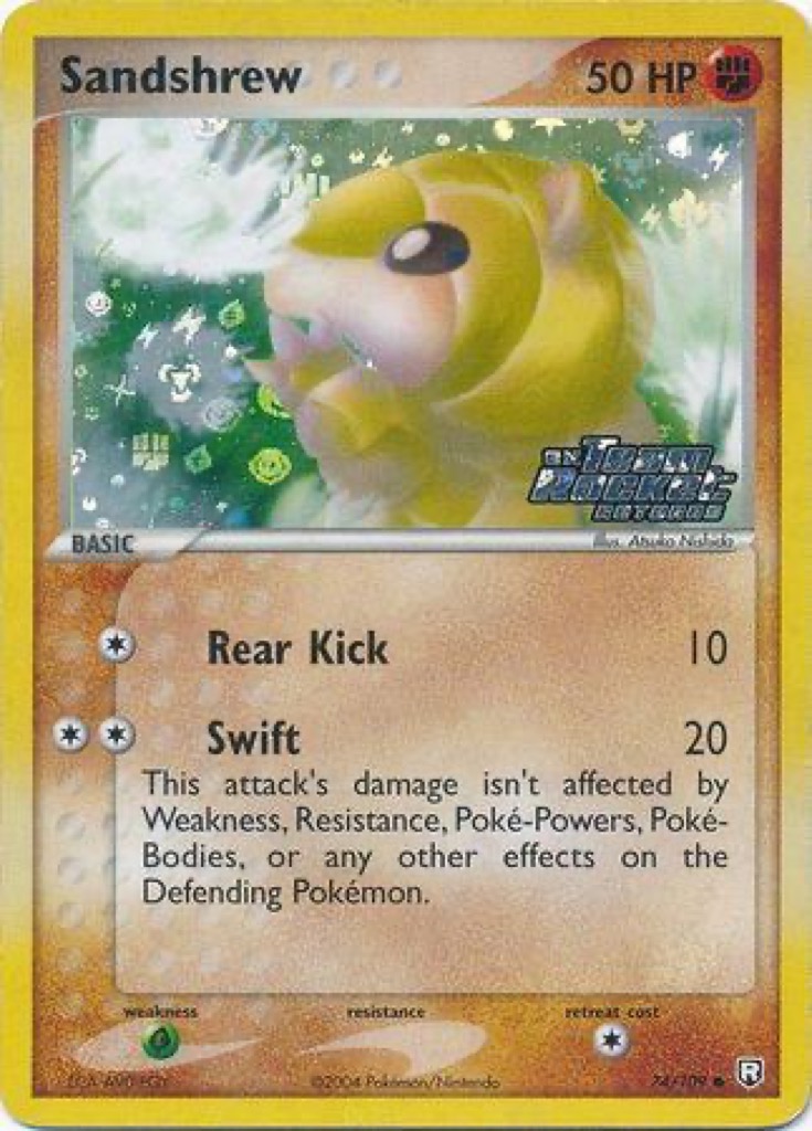 Reverse Holo Sandshrew 74/109, Team Rocket Returns Pokémon card