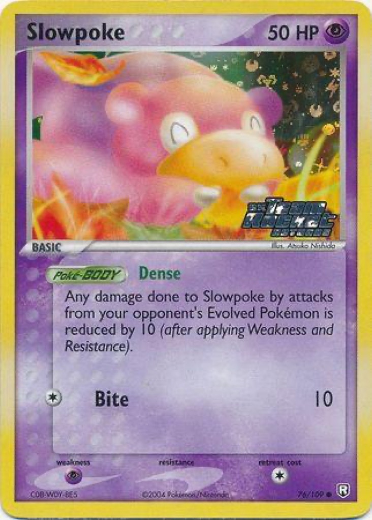 Reverse Holo Slowpoke 76/109, Team Rocket Returns Pokémon card