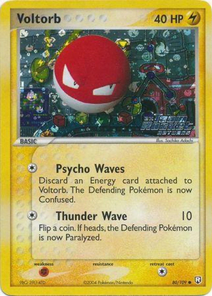 Reverse Holo Voltorb 80/109, Team Rocket Returns Pokémon card
