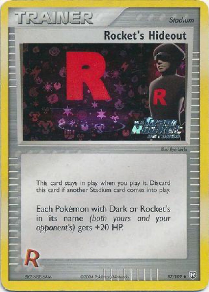 Reverse Holo Rocket's Hideout 87/109, Team Rocket Returns Pokémon card