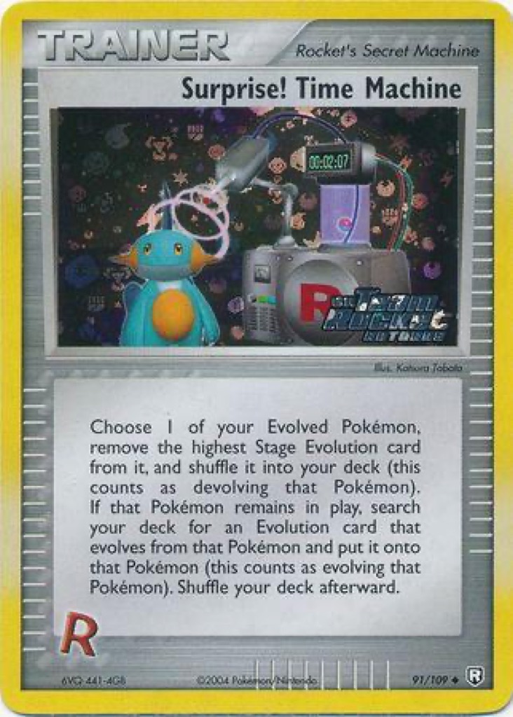 Reverse Holo Surprise! Time Machine 91/109, Team Rocket Returns Pokémon card