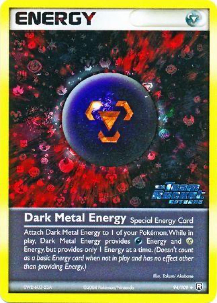 Reverse Holo Dark Metal Energy 94/109, Team Rocket Returns Pokémon card