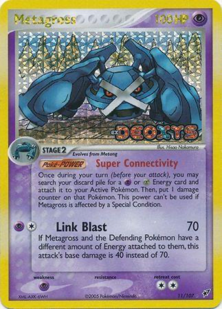 Reverse Holo Metagross 11/107, Deoxys Pokémon card
