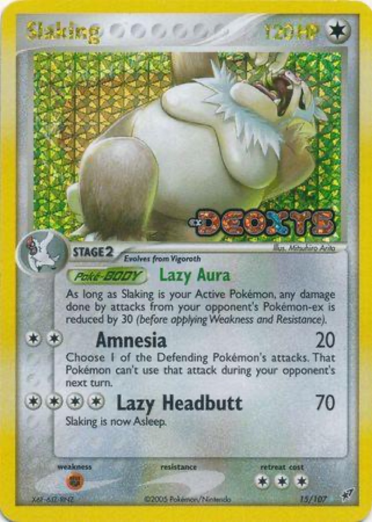 Reverse Holo Slaking 15/107, Deoxys Pokémon card