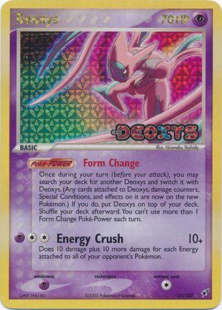 Reverse Holo Deoxys 17/107, Deoxys Pokémon card