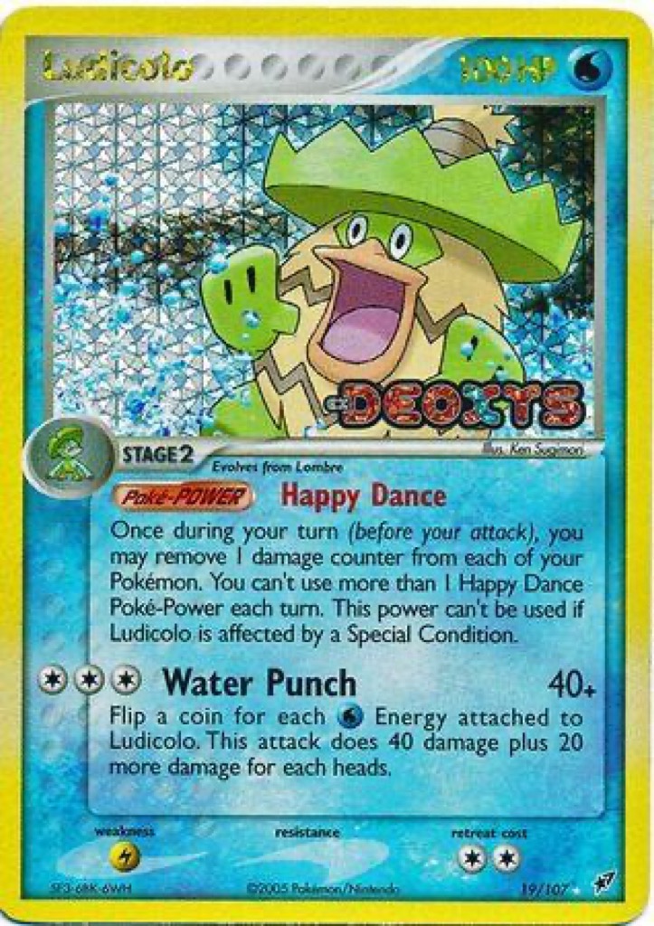 Reverse Holo Ludicolo 19/107, Deoxys Pokémon card