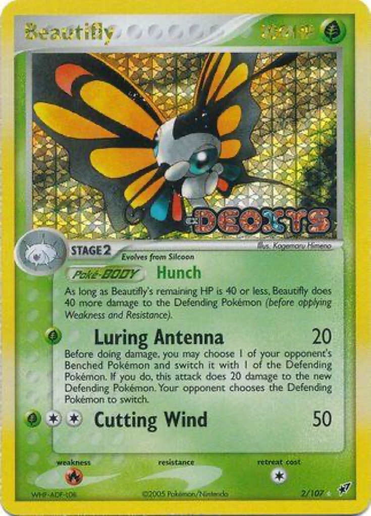 Reverse Holo Beautifly 2/107, Deoxys Pokémon card